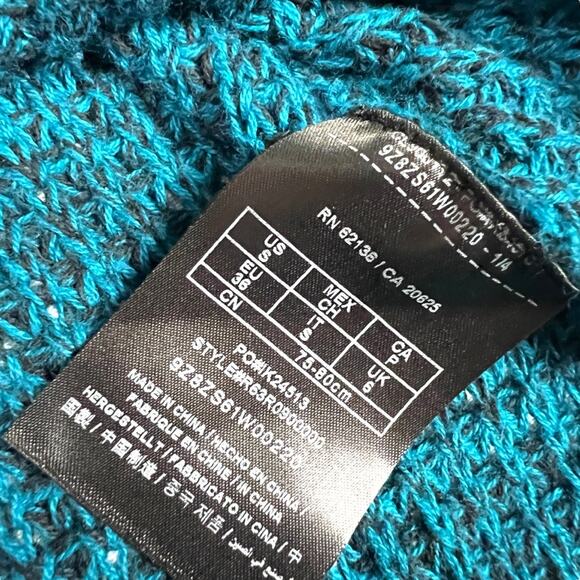 Guess Top Tunic Sweater Blue Long Sleeve Quarter Zip High Low Knit Women's Small - Picture 10 of 12